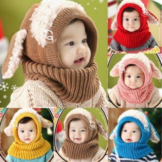 Mũ len chùm đầu cho bé trai,gái, mũ len đi đường cho bé,mũ len kèm khăn choàng siêu cute