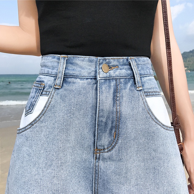Quần Short Denim Lưng Cao Phong Cách Hàn Quốc Dành Cho Nữ