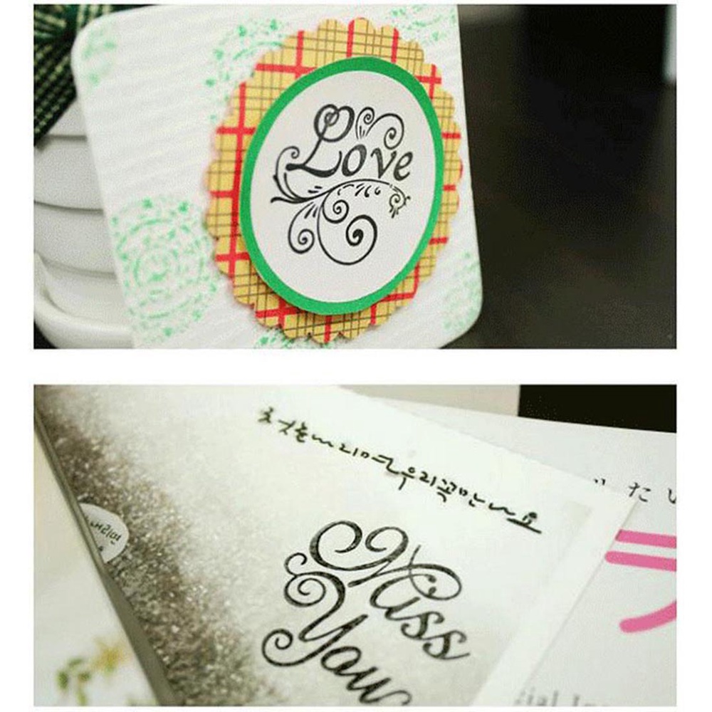 Con dấu bằng gỗ và cao su tạo hình chữ Thank You dùng để trang trí thiệp