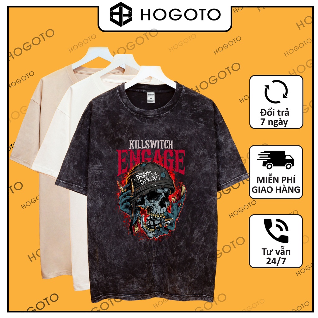 Áo thun Đầu Lâu Boom Hogoto shop , Áo thun unisex nam nữ from rộng oversize chất liệu 100% cotton