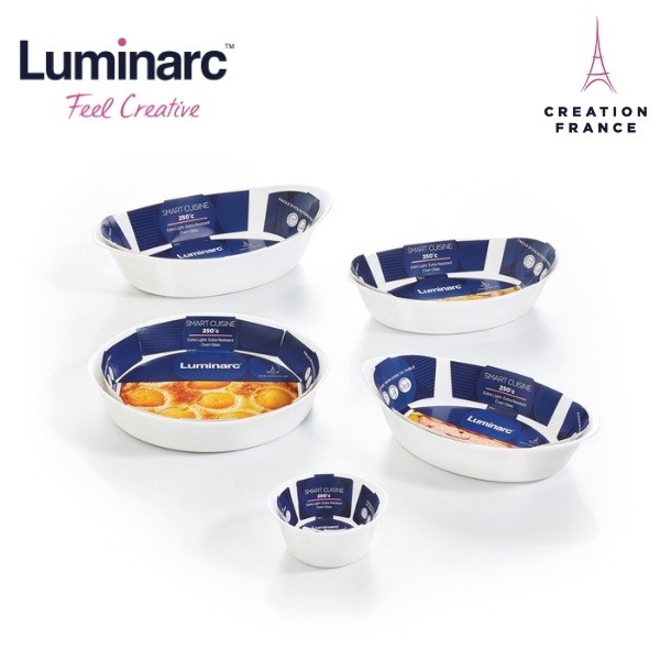 Bộ 3 Khay Nướng Thuỷ Tinh Luminarc Smart Cuisine Tròn 11cm - LUKHN3295