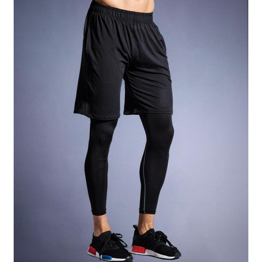 [ XẢ KHO 3 NGÀY ] Bộ Quần Áo Legging Nam - Quần Áo Giữ Nhiệt 3 in 1 Đen Xám | BigBuy360 - bigbuy360.vn