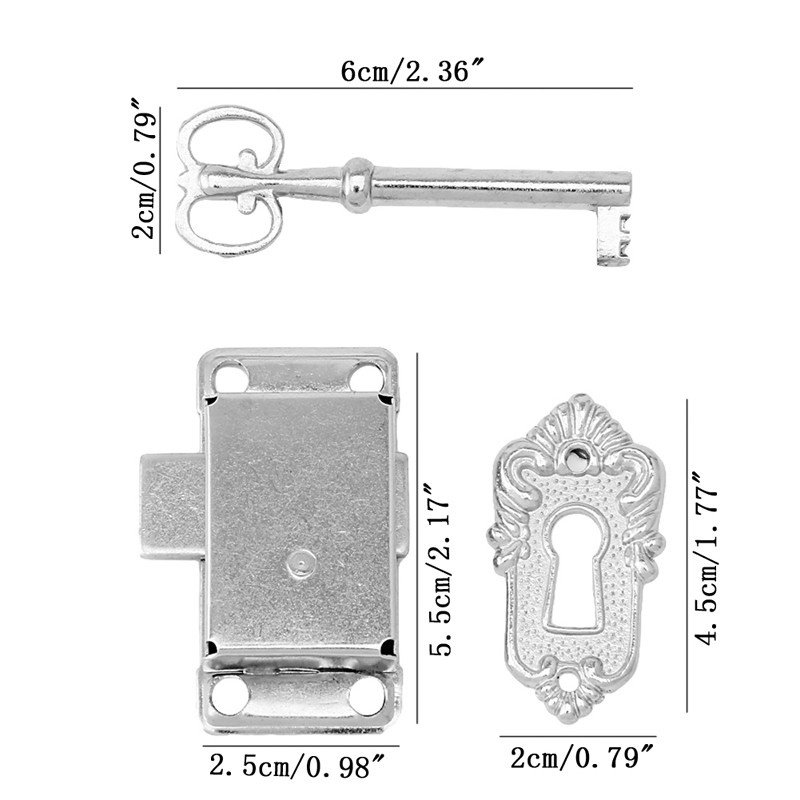 Ổ Khóa Tủ Quần Áo / Ngăn Kéo Bằng Hợp Kim Phong Cách Cổ Điển Kèm Chìa Khóa Tiện Dụng