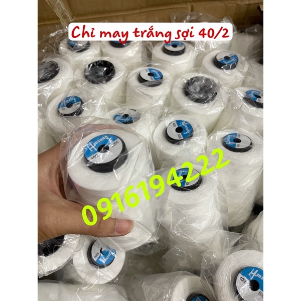 Chỉ may màu trắng sợi 40/2