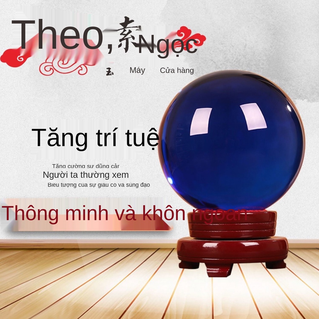 BĐồ trang trí Quả cầu pha lê màu vàng trắng Phong thủy tròn trong suốt xanh lam Tím hồng Nhà phốy mắn Chuyển cảnh lối