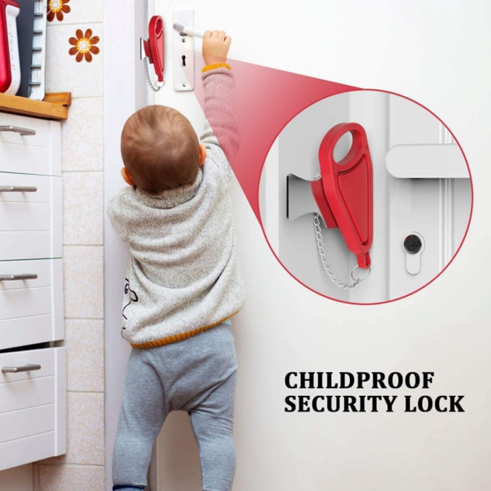 Khóa chặn cửa chống trộm an toàn di động bằng pp kim loại nhiều màu cho nhà ở/khách sạn