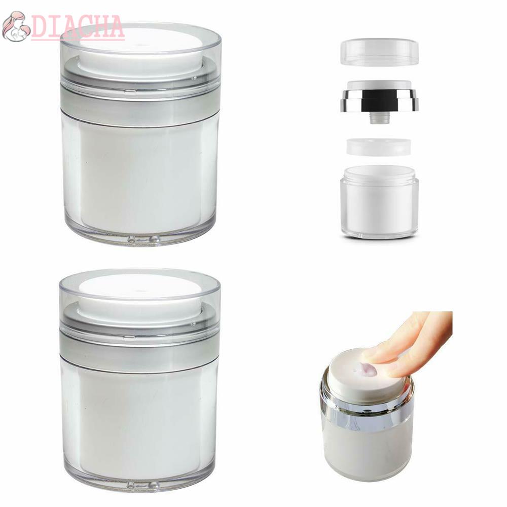 DIACHA Multi-size Lotion Container Makeup Tool Acrylic Cans Vacuum Bottle Portable Empty Travel Size Refillable Travel Cream Airless Sample Vials Press Cream Jar