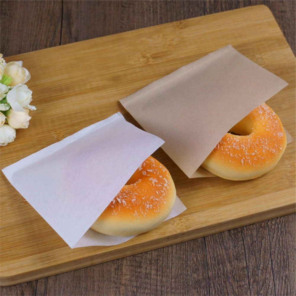 『BSUNS』 100PCS New Bread Packing Kitchen Donut Wrapping Oilproof Paper Portable Bakery Kraft Biscuits Bag Food Solid Color/Multicolor | BigBuy360 - bigbuy360.vn