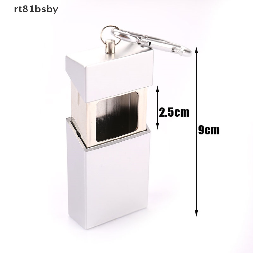 Gạt Tàn Thuốc Mini rt81bsby Bằng Kim Loại Có Nắp Và Móc Khóa Bỏ Túi Thời Trang