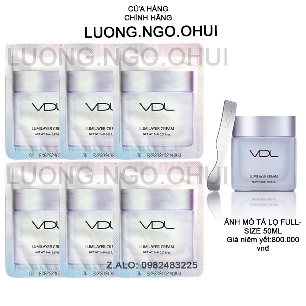 Sample Kem Vdl Dưỡng Trắng Da Ban Ngày Nâng Tone Tức Thì - Vdl Lumilayer Cream 2Ml.