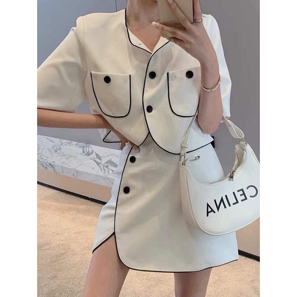 🌺Set viền/chân váy xéo Loan Lâm🌺
