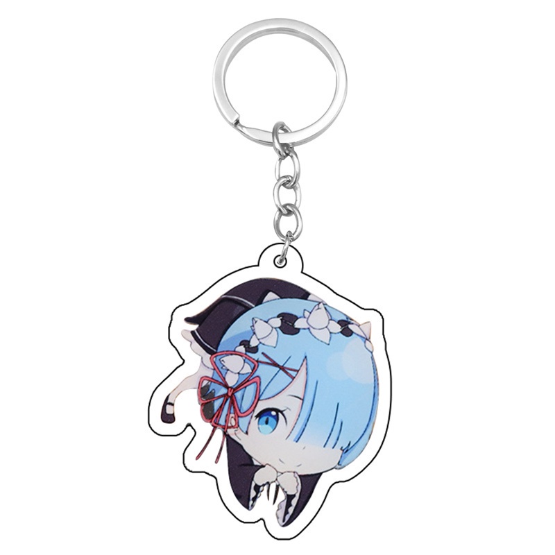 Tmdbyx Móc khóa hai mặt bằng acrylic hình anime Re:life in a Different World from Zero Rem Ram