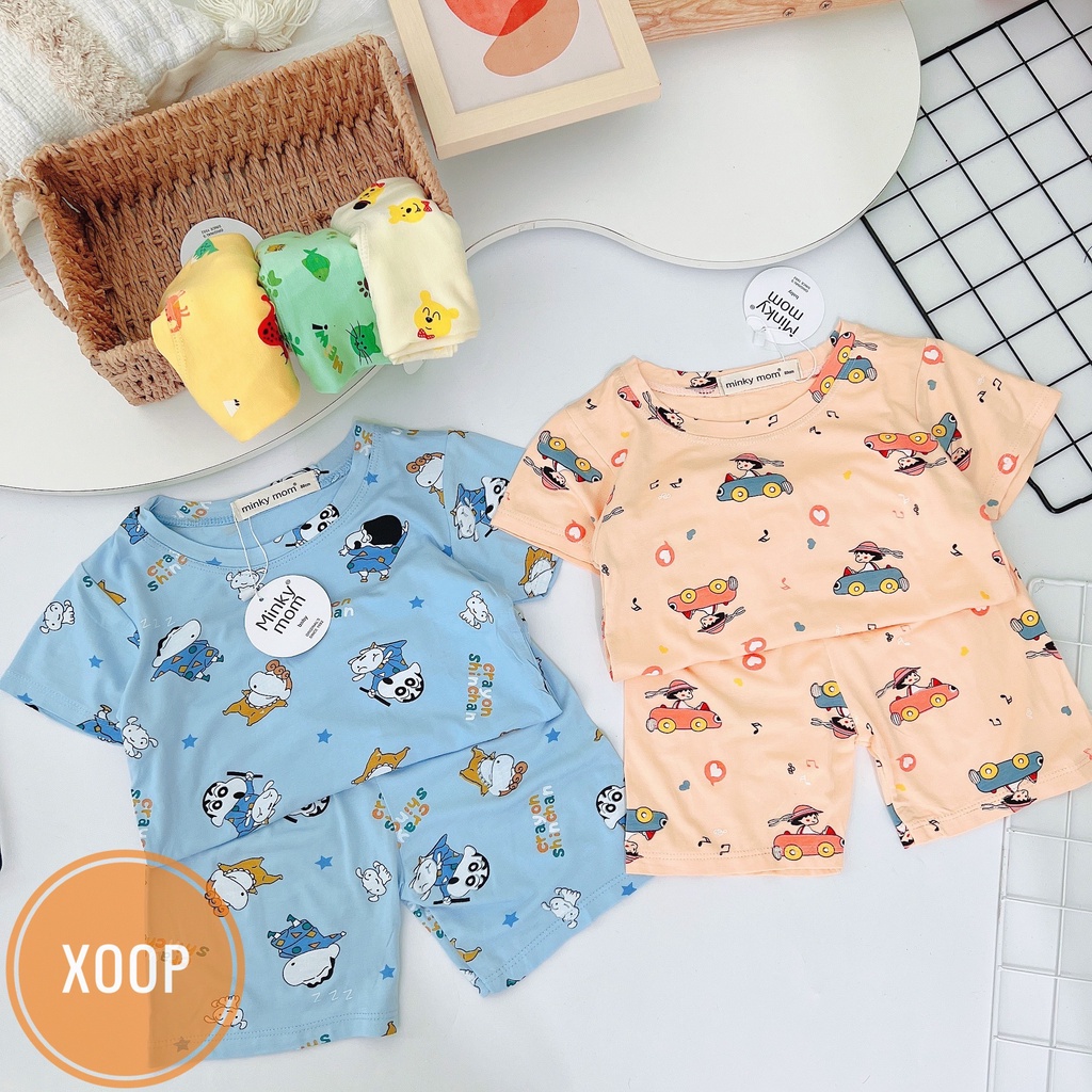 Xả hàng  Bộ cộc thun lạnh hàng minky mom họa tiết cô gái đi xe   shop phúc yến