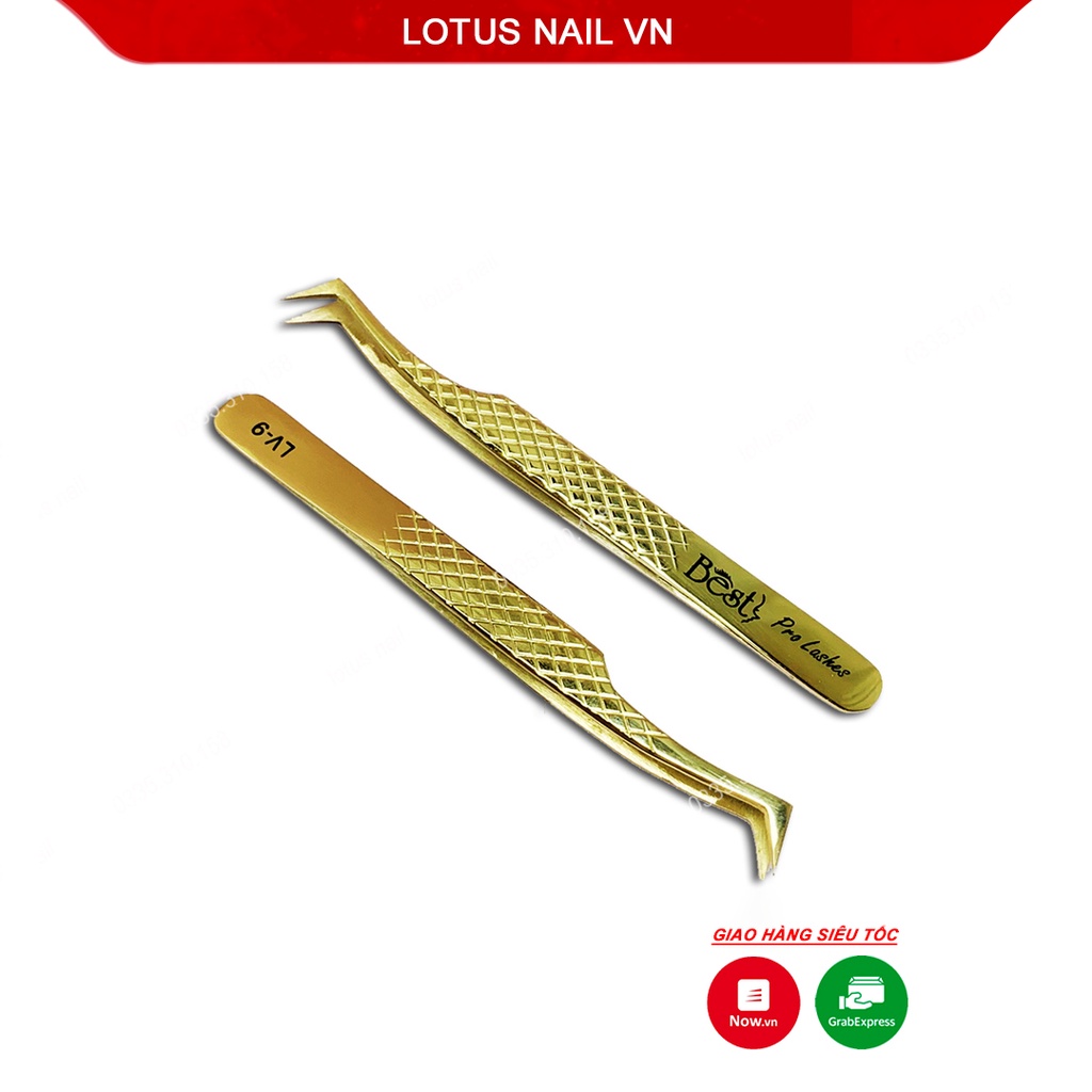 Nhíp volume tạo fan, nối mi mũi trơn mạ vàng phủ nano cap cấp