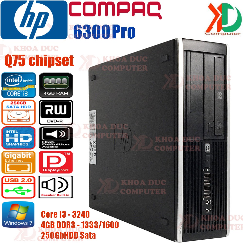 Máy tính đồng bộ HP Compaq 8300/6300 Pro SFF Core i3/ 4Gb ram/ 250Gb HDD hàng châu âu siêu bền