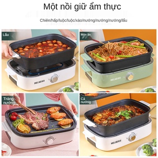 món nướng nóng nhà ngoài vườn giàu có quyền năng, nồi lưới nấu , chảo , rán và bếp điện.