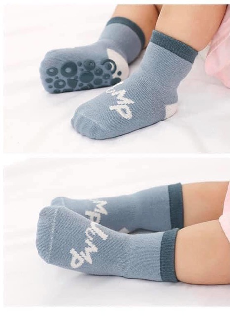 Tất cổ cao chống trượt bé trai bé gái 3-36m set 5