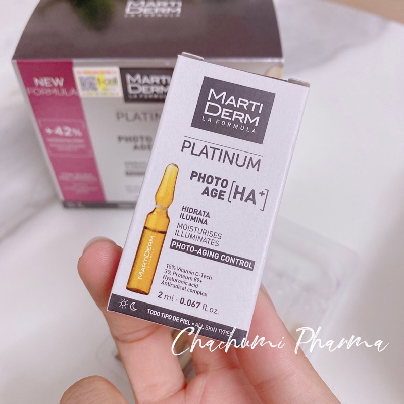 Martiderm platinum photo age ha+ ampoules 15% vitamin c nguyên chất chống lão hóa tách lẻ