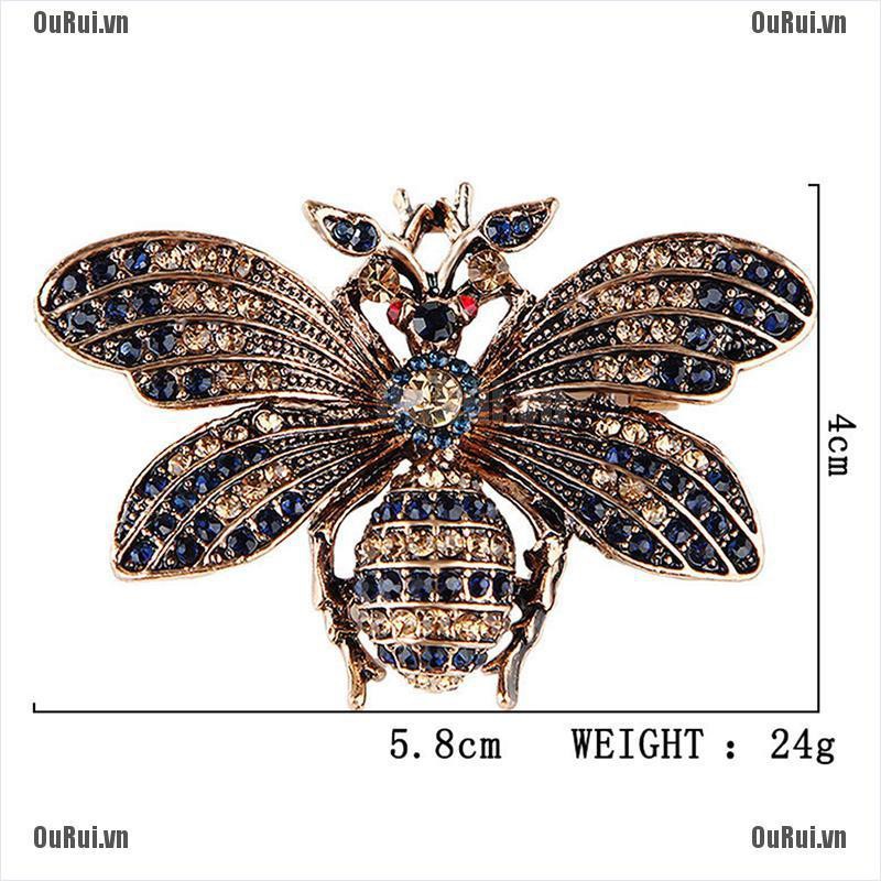 1 Huy Hiệu Cài Áo Hình Bướm Đính Kim Cương Cổ Điển