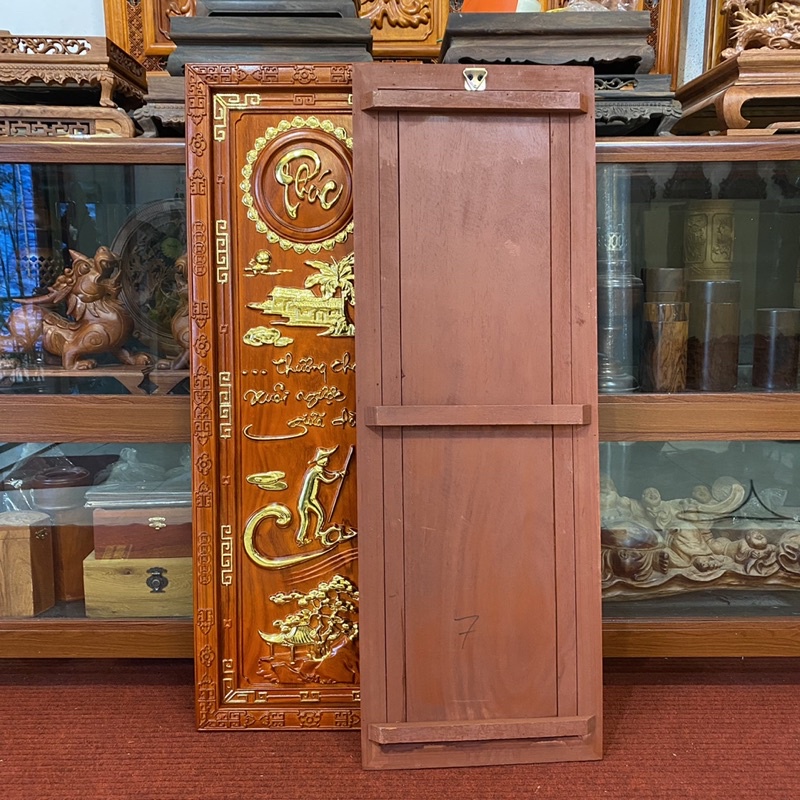 Tranh gỗ câu đối cha mẹ