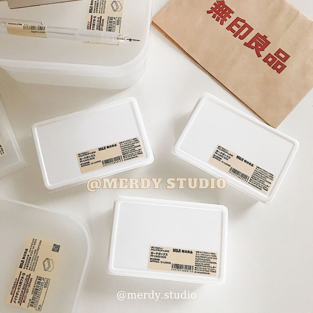 Hộp mini Muji có nắp lưu trữ card, sticker ... - chính hãng, ảnh thật, có bill