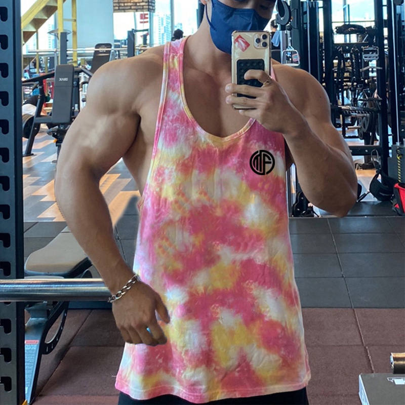 Áo Ba Lỗ Họa Tiết Rằn Ri Phối Lưới Tập Thể Thao Cho Nam