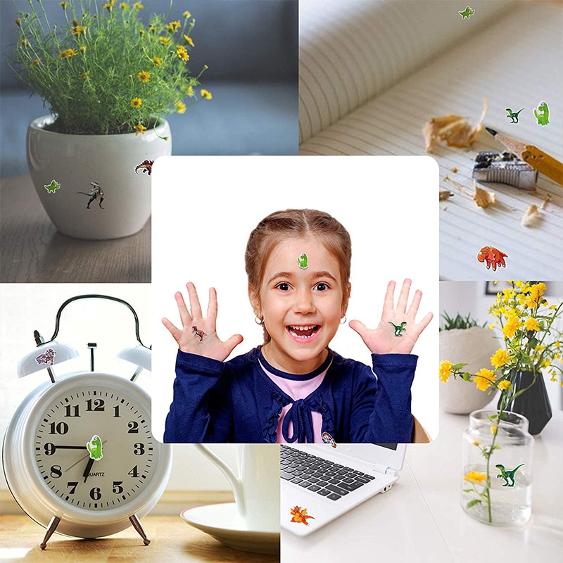 Bộ 12 miếng dán phồng hình khủng long 3d khác nhau dành cho bé