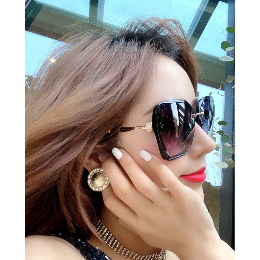 Kính mát nữ gọng thép chống tia uv400 kính râm to bản thời trang hàn quốc 6048 June accessories