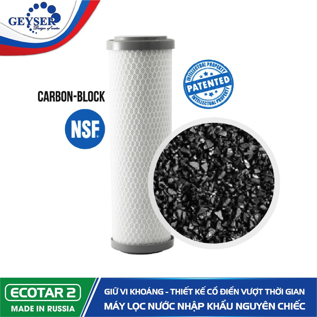 Combo 3 lõi lọc thay thế máy lọc nước geyser Ecotar 2 - Hàng chính hãng - Lọc sạch vi khuẩn