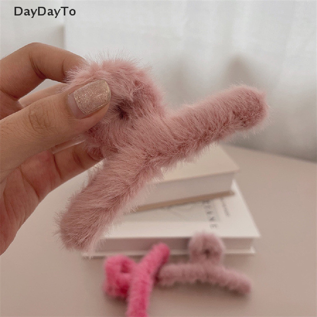 Kẹp Tóc Càng Cua Đính Lông Giả Bằng Acrylic Thanh Lịch