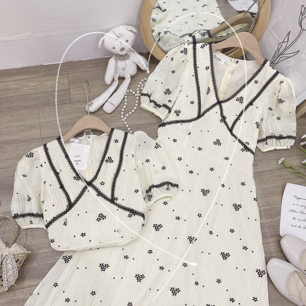 : Váy Hoa Tiểu Thư Quảng Châu Nữ Kèm Ảnh Thật Trải Sàn  M0393- Lolla_Fashion