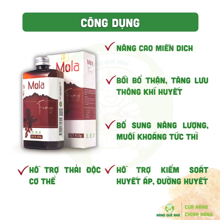 Mật Ong Lên Men Mola Famy Hồng Đẳng Sâm Tăng Sức Đề Kháng Bồi Bổ Cơ Thể Fami 410gr