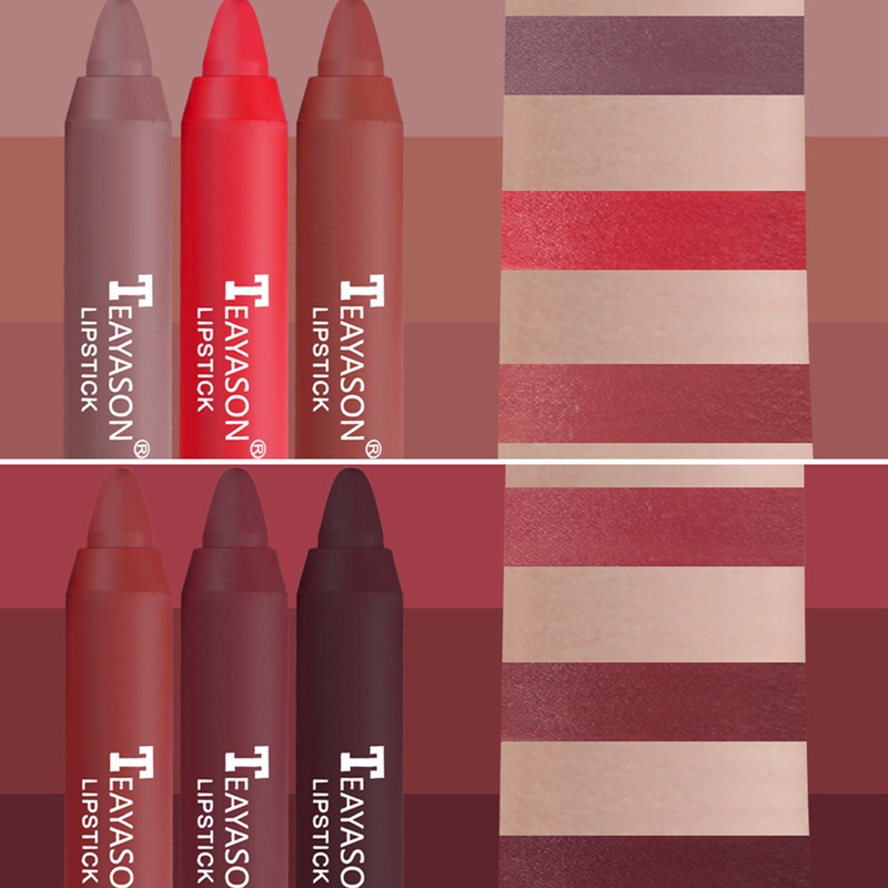 [Hàng mới về] Set 3 son bút chì màu lì nude kháng nước lâu trôi chuyên dụng trang điểm cho nữ