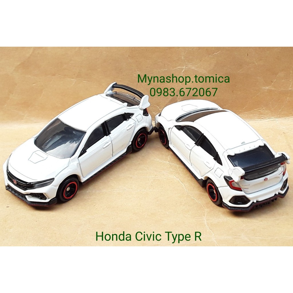 Đồ chơi mô hình tĩnh xe tomica không hộp, Honda Civic Type R (trắng)