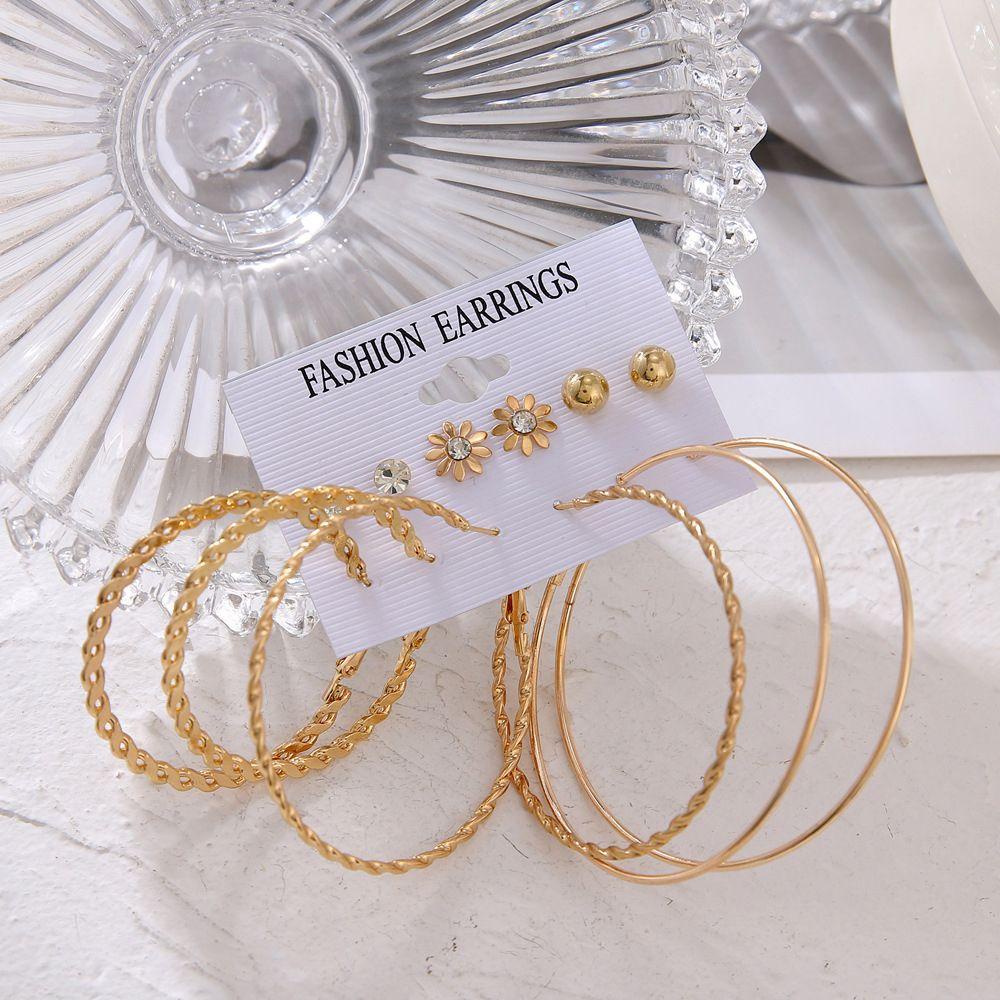 Bộ Khuyên Tai Tròn Phong Cách Bohemian Đơn Giản Dành Cho Nữ|Khuyên Tai Phong Cách Hàn Quốc