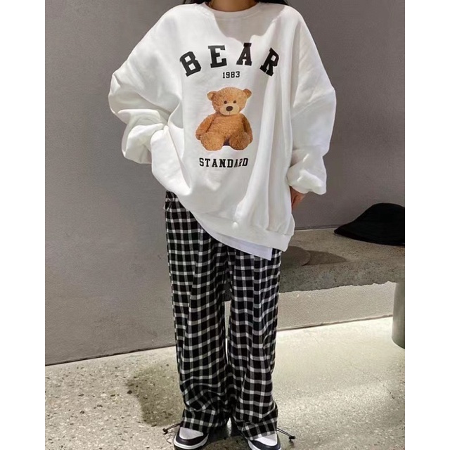 Áo sweeter nỉ lót bông gấu bear quảng châu cao cấp