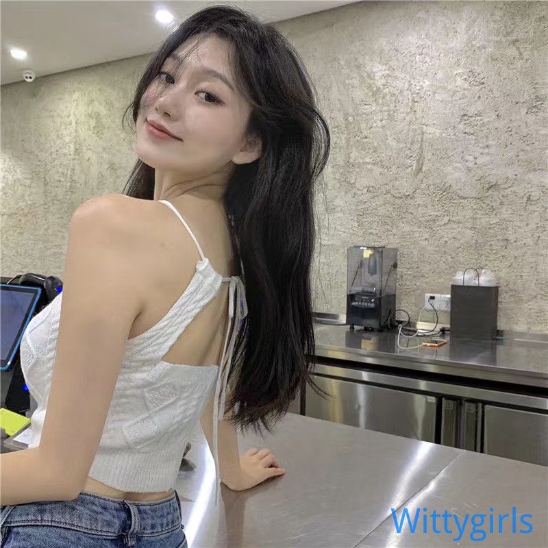 Wittygirls-shop_Women's Summer Fashion Lace Back Knitted Armpit Tops