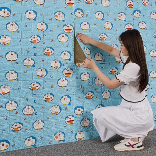 Giấy Dán Tường Họa Tiết Gạch 3D Cỡ Lớn Tự Dính Trang Trí Nhà Cửa