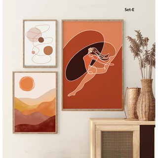 Bộ 3 tranh size lớn BOHO hiện đại