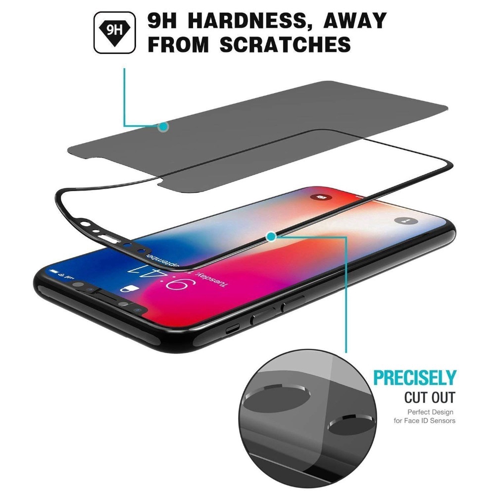 Miếng Dán Cường Lực 9h Chống Nhìn Trộm Cho Iphone X Xr Xs 11 Pro Max 7 8 6 6s Plus