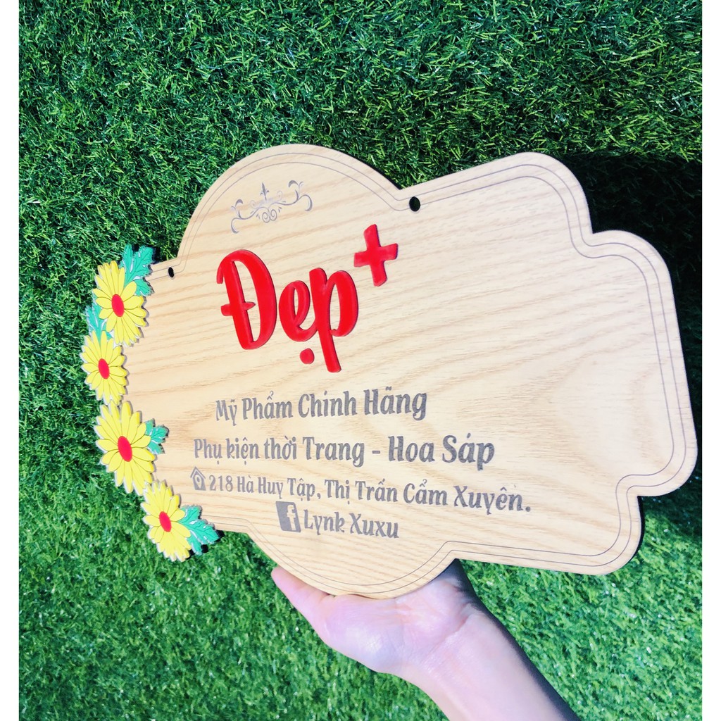 Bảng hiệu gỗ trang trí - Thiết kế theo yêu cầu - Dụng cụ trang trí shop bán hàng
