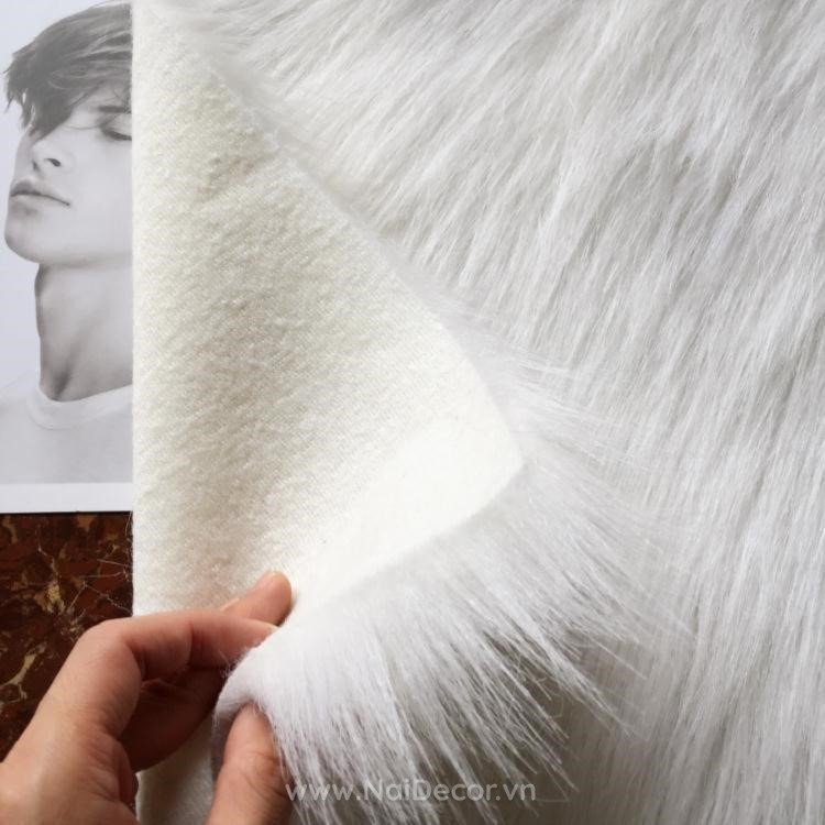 Thảm lông trắng size to chụp ảnh mẫu( kích thước 50x40cm)