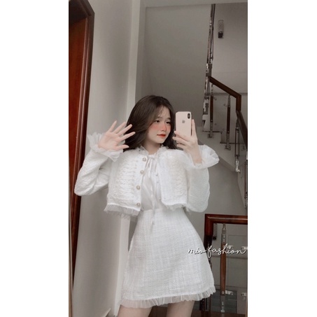 sét dạ phối bèo tiểu thư sang chảnh ( ảnh thật shop chụp) | BigBuy360 - bigbuy360.vn