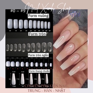 Móng tay giả Hàn Quốc (bịch 500 cái), móng tay giả đủ form phụ kiện làm nail cao cấp chuyên dụng nail salon