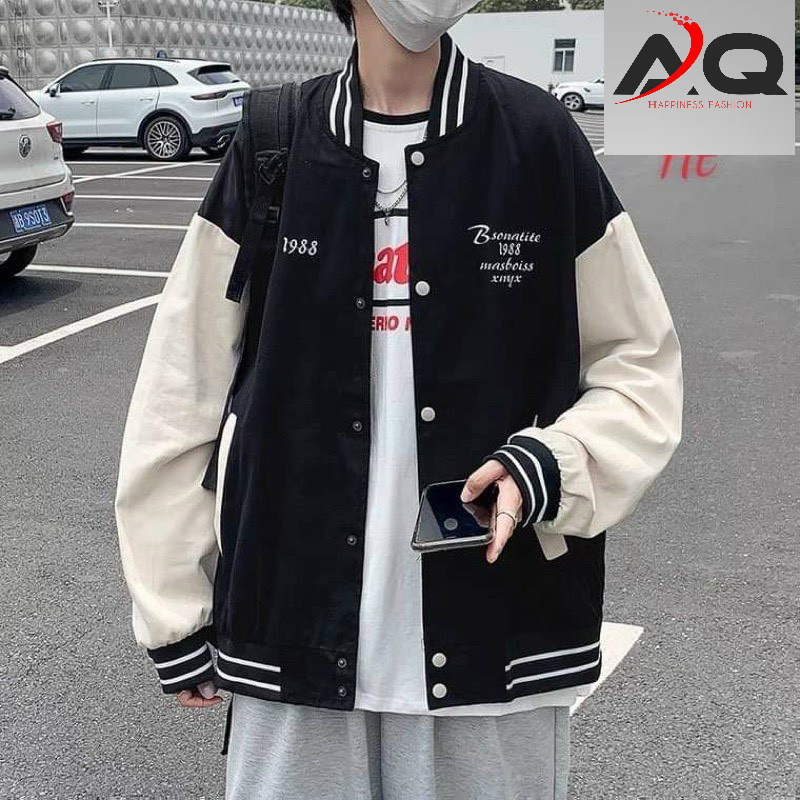 Áo khoác dù 1988 áo Bomber khoác dù bóng chày 2 Lớp Chống Nắng form rộng nam nữ ulzzang- AQ STORE
