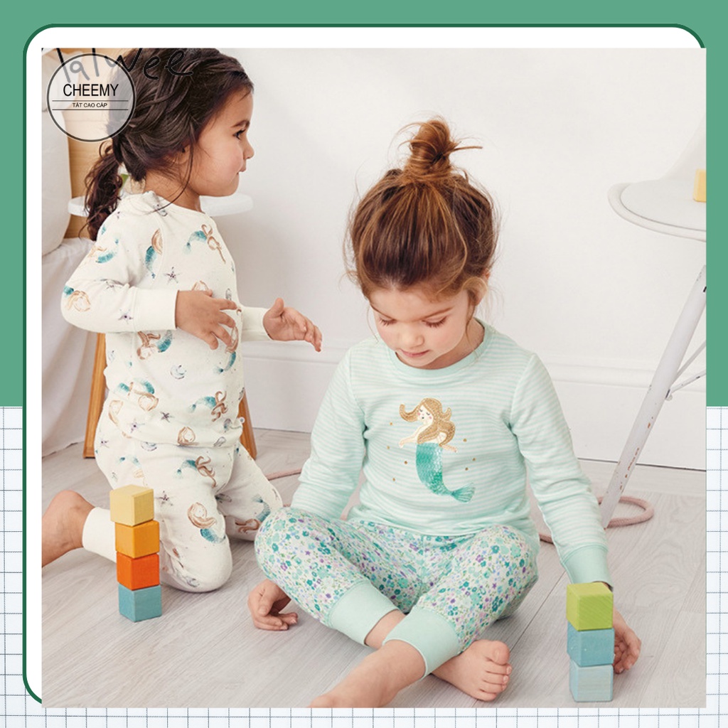 Bộ quần áo bé gái mùa thu đông dài tay Malwee cotton mềm, thoáng mát