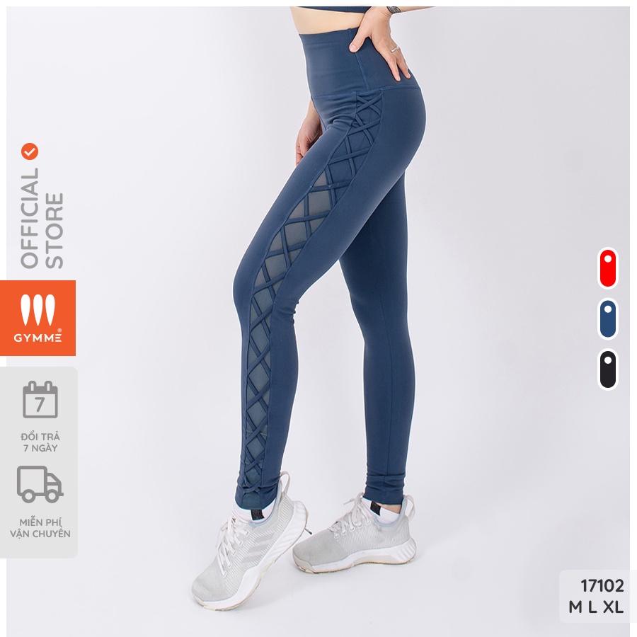 Quần legging thể thao nữ gymme phối dây đan chéo bên sườn quyến rũ - 17102