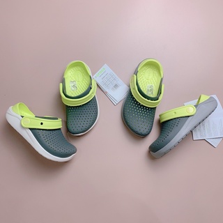 Sục crocs Literide - màu ghi quai cốm