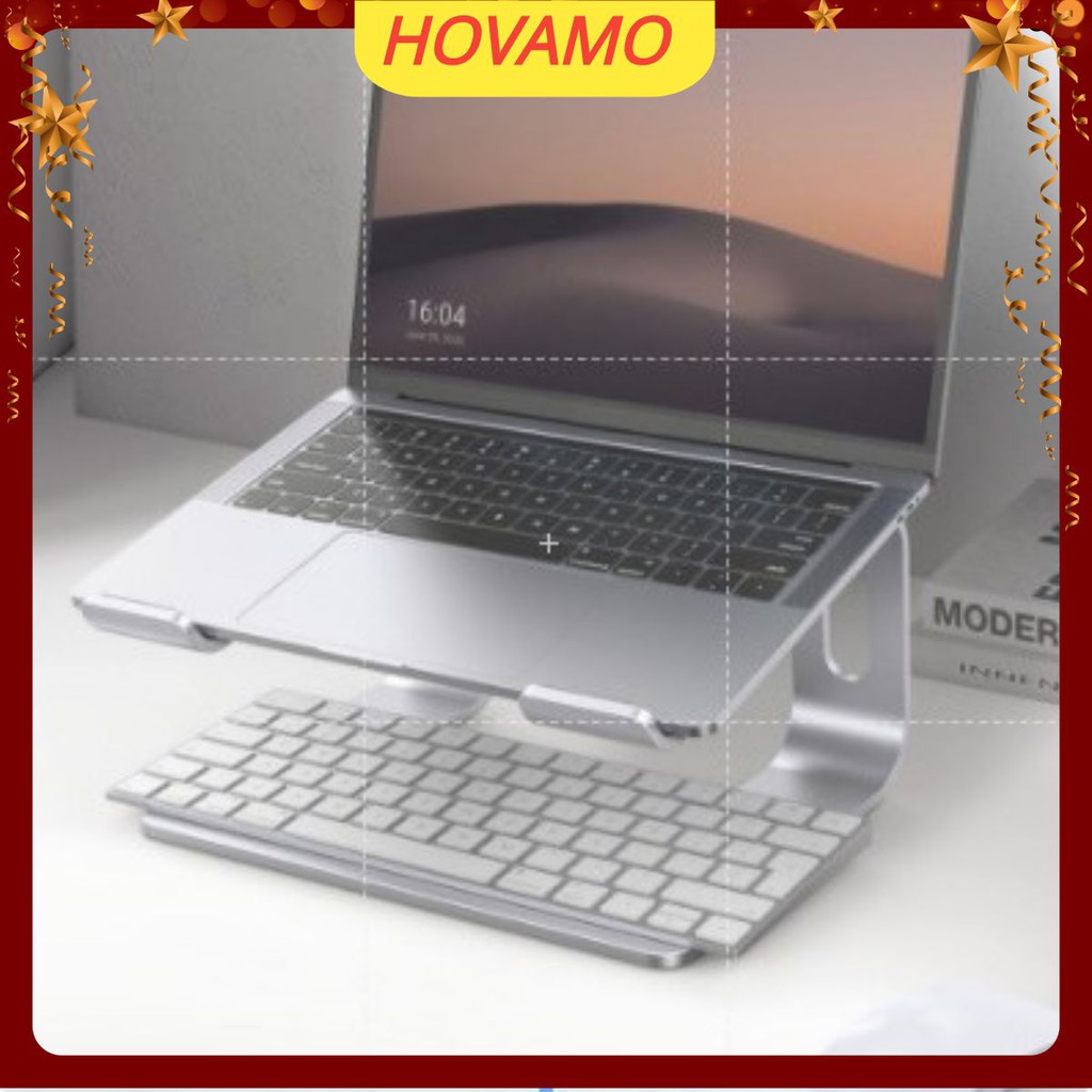 Đế Tản Nhiệt Laptop Nhôm Kiêm Giá Đỡ Macbook 15 6 inch, 17 inch, 15 inch Cao Cấp Để Bàn HOVAMO XN9