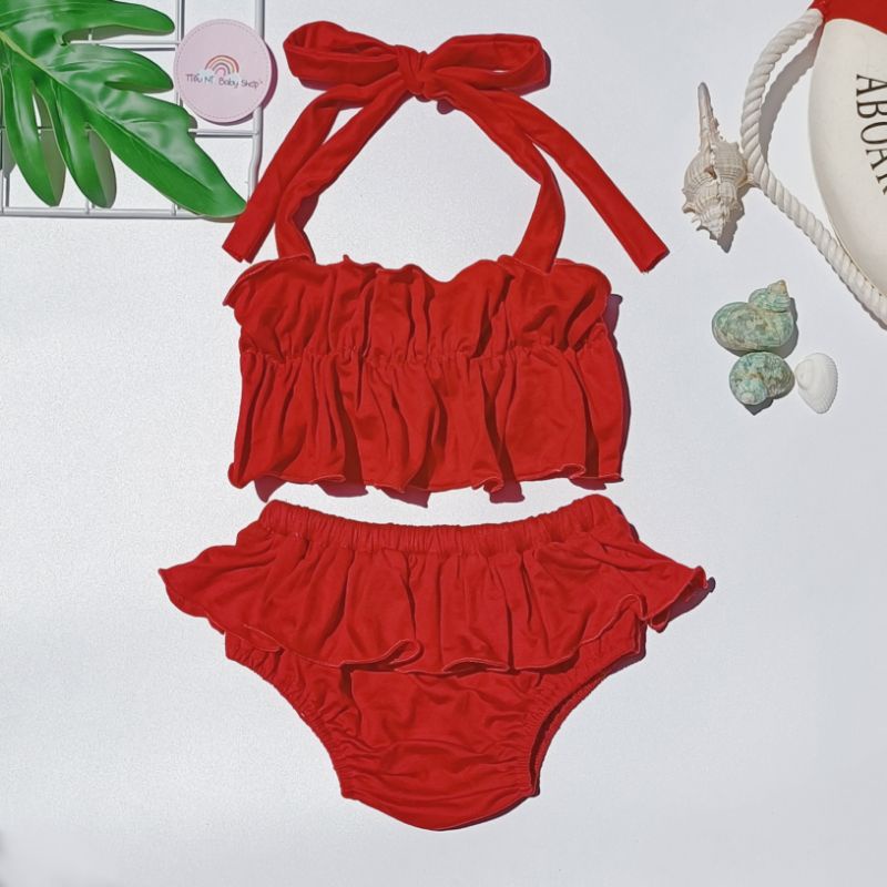 Bikini, đồ bơi, đồ đi biển cho bé gái, bé sơ sinh 3-15kg. Đồ bơi 2 mảnh nhiều màu